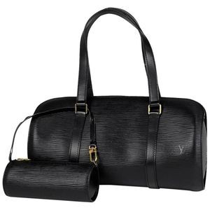 Louis Vuitton Soufflot Cylindrical Handbag Epi Noir Black